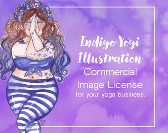 Yoga clipart for business card, website, yoga teacher, business use. Digital Download PNG - Commercial License - body positive illustration