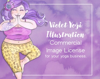 Yoga clipart for business card, website, yoga teacher, business use. Digital Download PNG - Commercial License - body positive illustration