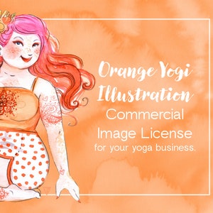 Clipart de yoga pour carte de visite, site Web, professeur de yoga, utilisation professionnelle. Téléchargement numérique PNG - Licence commerciale - illustration positive du corps