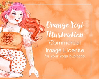 Yoga clipart for business card, website, yoga teacher, business use. Digital Download PNG - Commercial License - body positive illustration