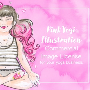Clipart de yoga pour carte de visite, site Web, professeur de yoga, utilisation professionnelle. Téléchargement numérique PNG - Licence commerciale - illustration positive du corps