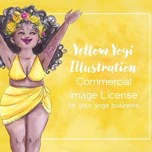 Yoga illustration for business card, website, yoga teacher, business use. Digital Download PNG - Commercial License - body positive clipart