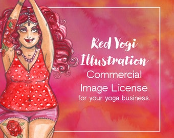 Body Positive Yoga clip art for business card, website, yoga teacher, commercial use. Digital Download PNG - Commercial License illustration