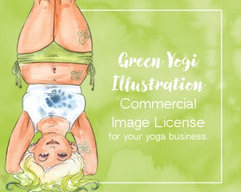 Yoga clipart for business card, website, yoga teacher, business use. Digital Download PNG - Commercial License - body positive illustration