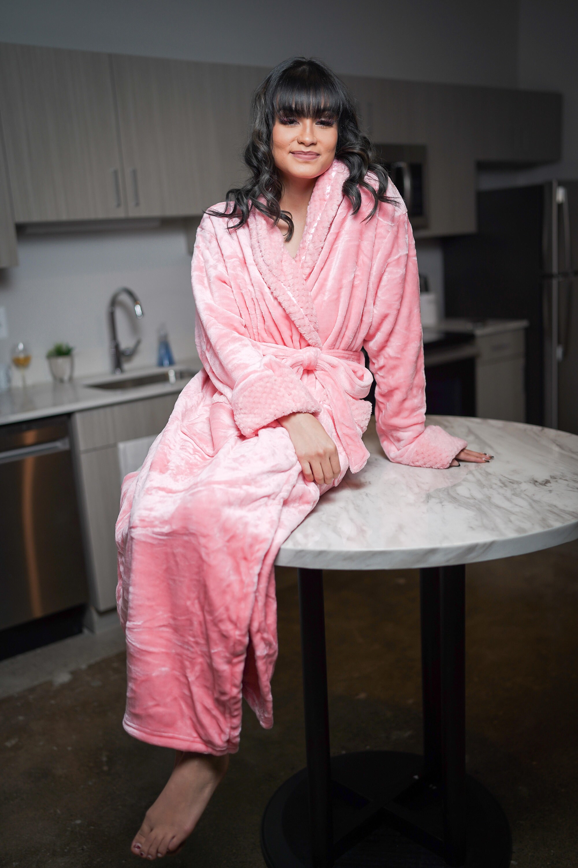 Pink Plush Robe Luxury Personalized Bathrobe Women's -  Canada