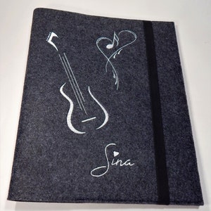 A4 Ring Binder Folder Sheet Music Folder Felt Embroidered