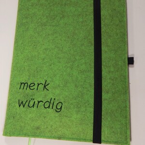 A4 felt writing folder organizer, embroidered