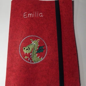A4 Infofolder, felt pouch, embroidered