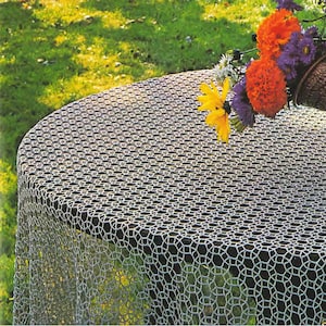 Vintage Crochet Pattern for Lace Curtain and Lacy Tablecloth Delicate-looking Lacey Home Decor  SKU 63-3