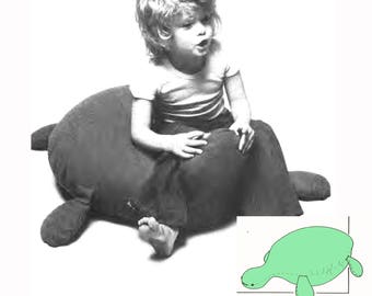 Easy Vintage Sewing Pattern for Child's Riding Toy Turtle Large Pillow Cushion Stuffed Animal Stool Seat Children's PDF Download SKU 76-8