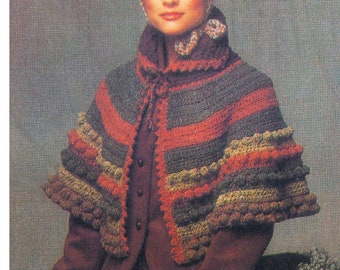 PDF Vintage Crochet Pattern for Capelet - Women's Cape Bust 30 to 36" Download SKU 114-6