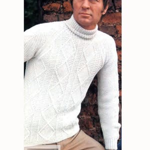 PDF Vintage Knitting Pattern for Men's Turtleneck Sweater - Etsy