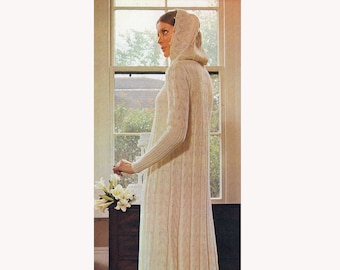 Maxi Coat Knitting Pattern - Pattern for Wedding Coat with Optional Hood - Duster Knitting Pattern PDF Download SKU 99-15