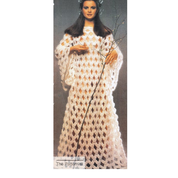 Muu Muu Pattern - Vintage Crochet Pattern for Renaissance-sleeve Overdress - Dress Crochet Pattern PDF Download SKU 114-1