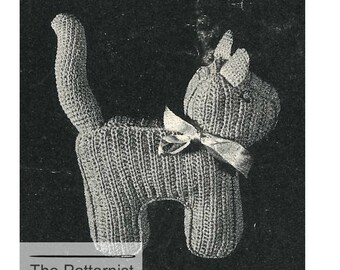 Vintage Crochet Pattern for Kitty Cat Toy Stuffed Animal 1950s PDF Download SKU 85-2