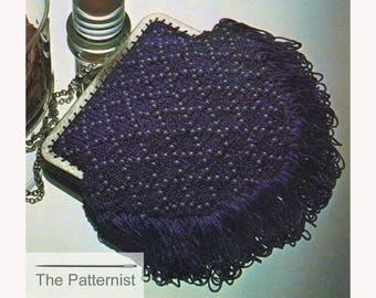 Vintage Knitting Pattern for Beaded Purse - Evening Handbag Knitting Pattern PDF Digital Download SKU 99-10