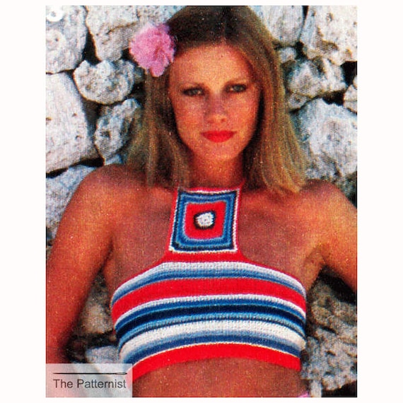 Easy Vintage Crochet Pattern for Halter Top 70s Boho Bandeau Summer Shirt  Blouse Bikini Bra Top PDF Instant Download SKU 10-1 -  Canada