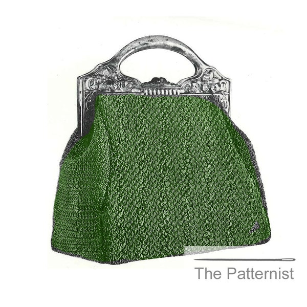 Crochet Pattern 1930s Vintage Purse with Gusset Handbag Bag PDF Instant Download SKU 5-15