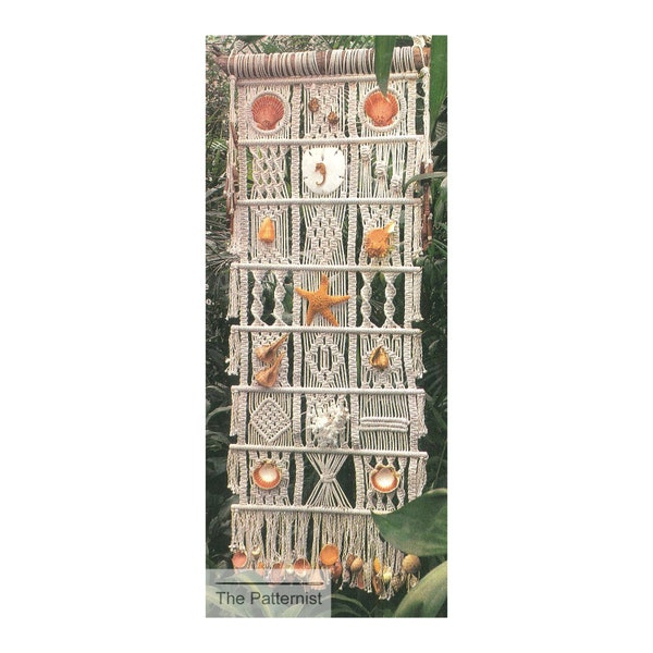 Vintage Macrame Pattern for Wall Hanging - Macrame Decor - PDF Download for Coral, Shell & Starfish Display - SKU 132-6