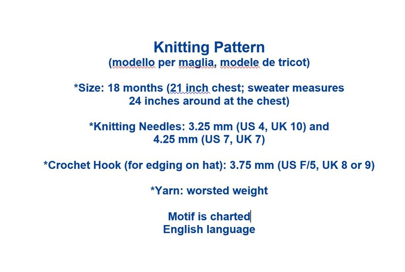 Knitting Pattern for Baby or Toddler Snowflake Sweater Set | Etsy