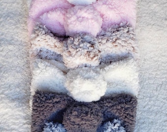 Grey RESTOCKED ~ Sherpa Knots ~ Headwraps ~ Ear Warmers ~ Headbands ~ Winter Accessories ~