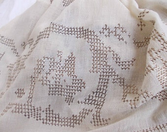 Assuit- Like, Tel Kirma, Turkish , Bed Spread Vintage, Metal Embroidery MINT