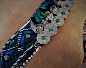 READY-TO- WEAR Belt, Assiut, Assuit, Vintage, Teal, Belly Dance, Pro-Quality, Tribal Fusion, Egyptian Revival, Tribaret