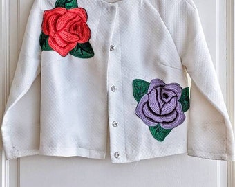 White Blazer with Roses