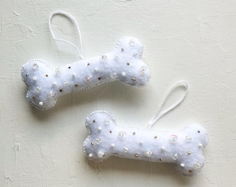 White Bone Felt Ornaments