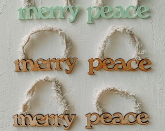 Merry and Peace Cutout Ornaments