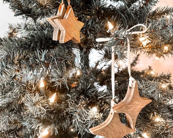 Hanging Wood Star Ornaments