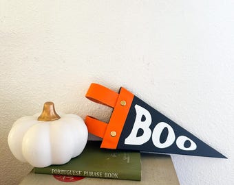 Boo Halloween Pennant Flag