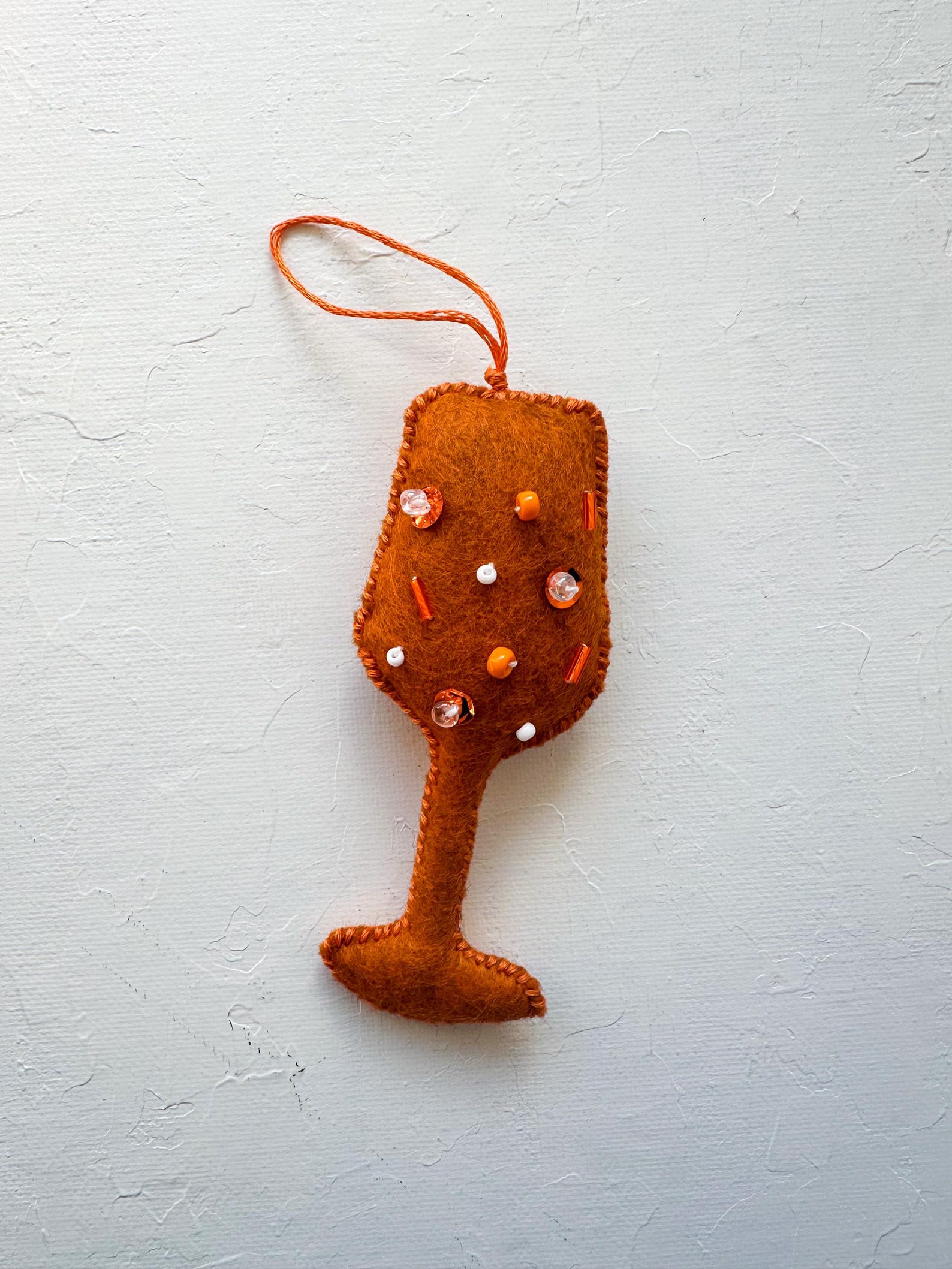 Image of aperol spritz felt ornaments