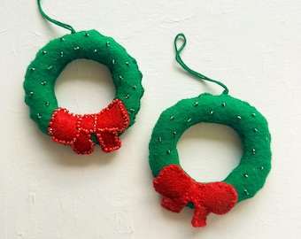 Christmas Wreath Felt Ornaments