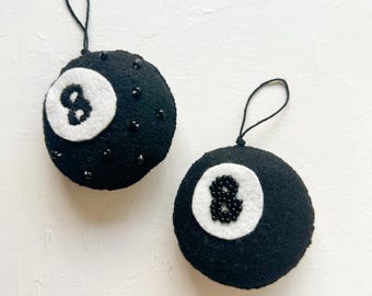 Eight Ball Felt Ornaments