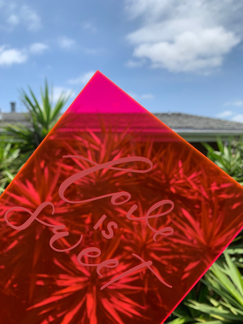 5 Pack Pink Tropical Acrylic Wedding Shower Sign