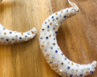 Crescent Moon Felt Ornament