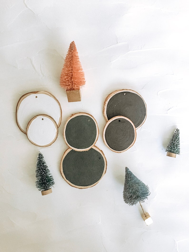 Custom Black Wood Slice Ornaments