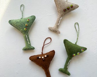 Martini Felt Ornament