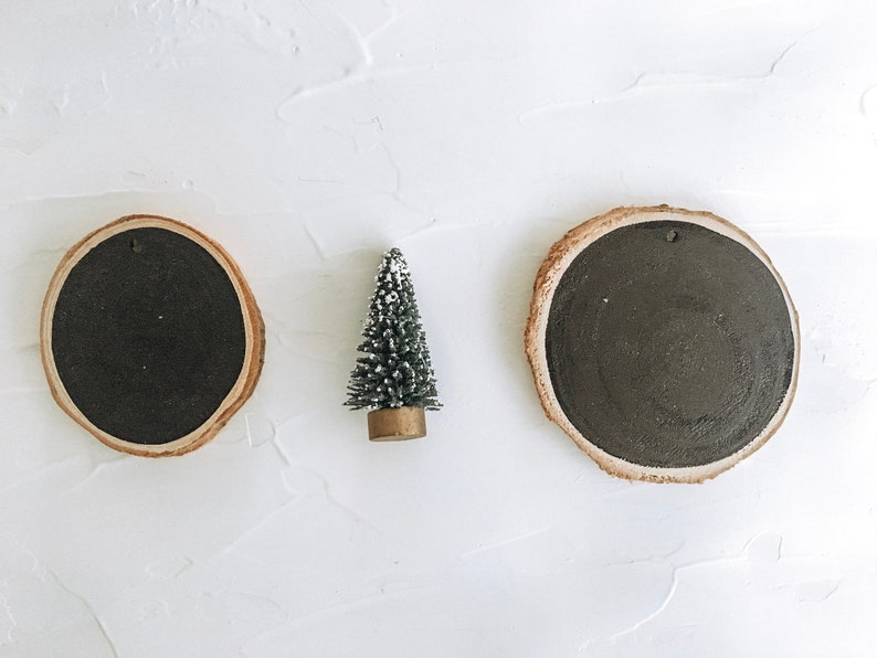 Custom Black Wood Slice Ornaments