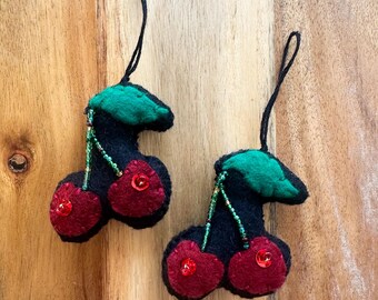 Cherry Felt Ornament