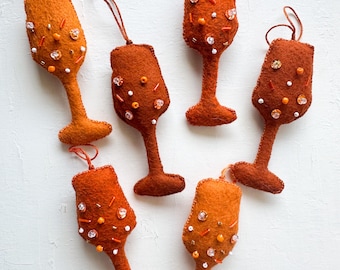 Aperol Spritz Felt Ornaments