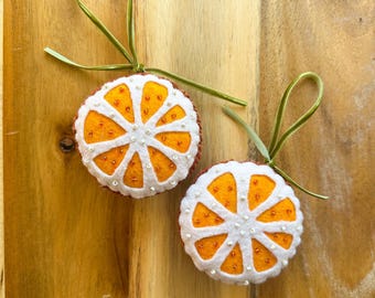 Orange Slice Felt Ornament