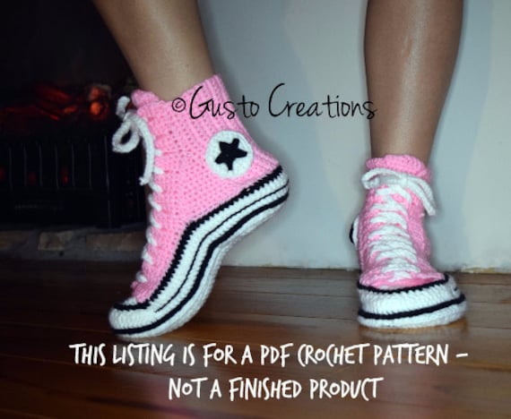 crochet sneaker slippers pattern