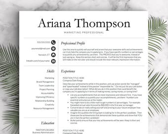 creative resume template resume for word and pages 1 2