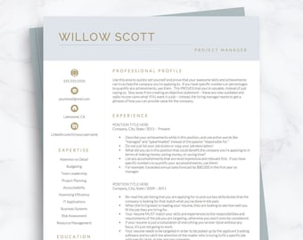 Modern Resume Template for Word & Pages, Modern CV Template, Resume Design, Marketing Resume Template Instant Download, Sales Resume