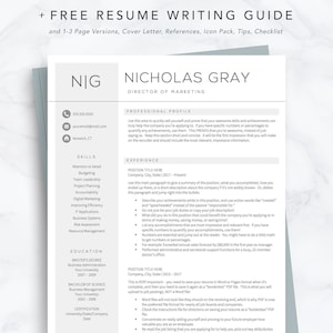 Director Resume Template for Word and Pages + Free Cover Letter Resume Tips | One, Two, Three Page Resume Templates, Beige Tan Resume CV