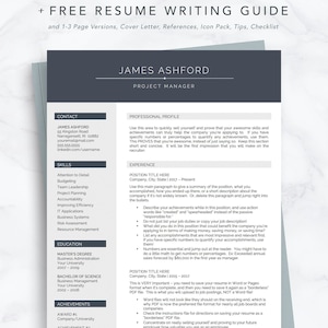 Professional Resume Template for Word and Pages | 1, 2 and 3 Page CV Template, Accounting Resume, Executive Instant Digital Download Resume