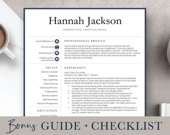 professional resume template for word pages professional etsy