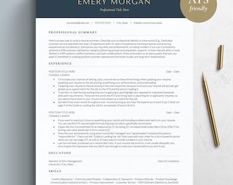 Resume Template for Google Docs, Microsoft Word & Pages – ATS Friendly Resume Format, Best Simple Resume Template with Cover Letter